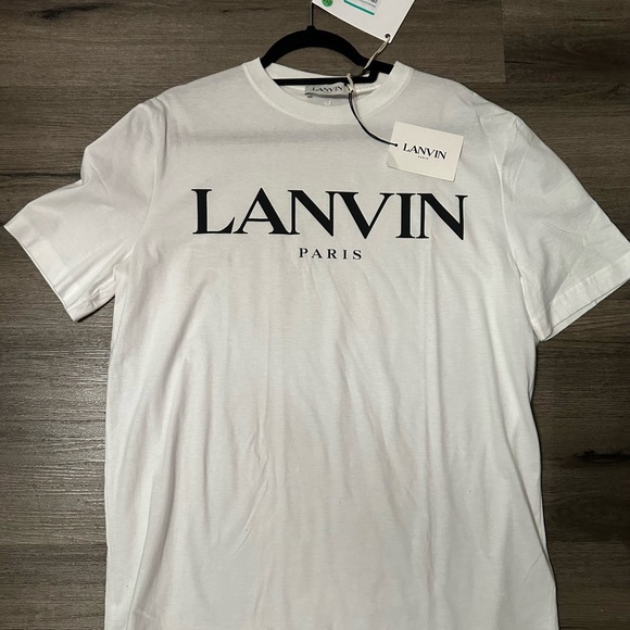 BNWT- Lanvin White Tee with Black Logo in medium - Picture 1 of 4